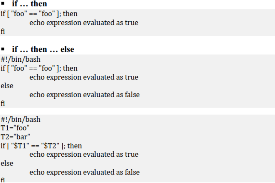 Shell Conditional Expressions Picture